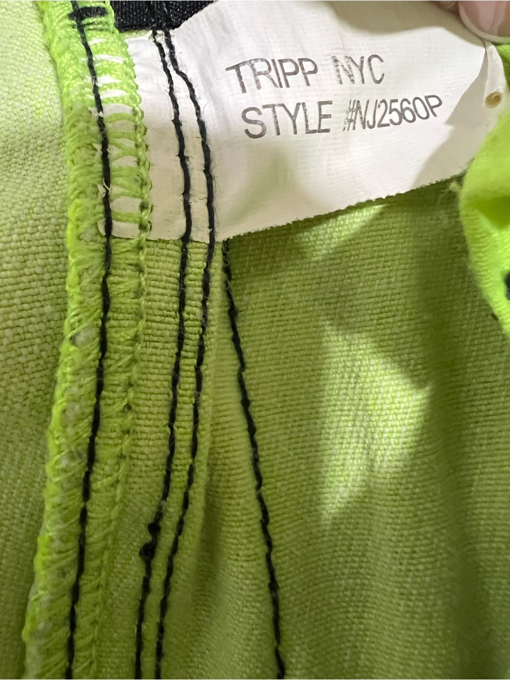 Tripp NYC Neon Lime Plaid Zipper Skinny Jeans .  Size 15 - Picture 6 of 10